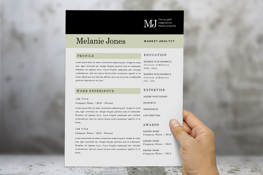 3 in 1 modern resume (2 pages) in Resume Templates - product preview 8