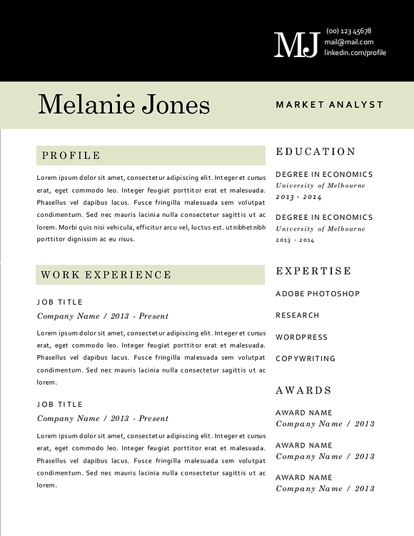 3 in 1 modern resume (2 pages) in Resume Templates - product preview 2