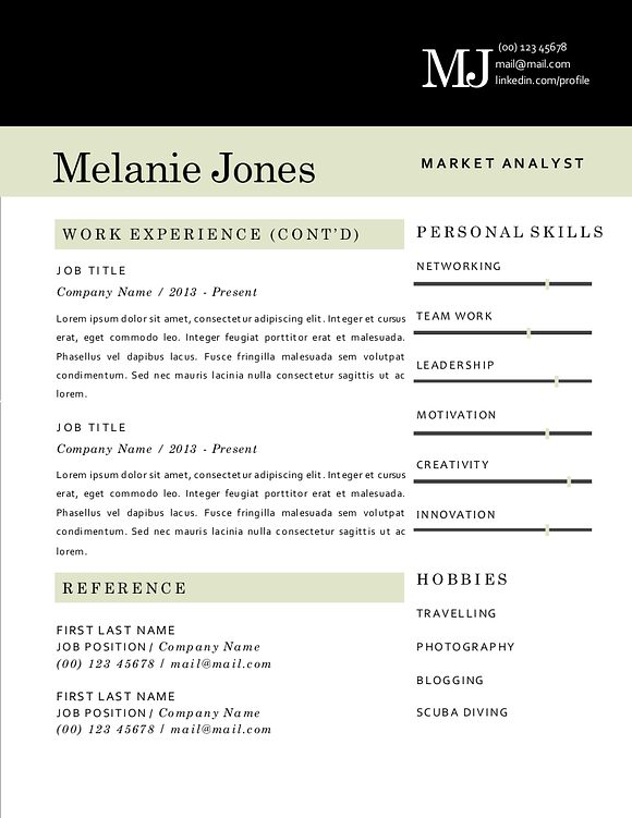 3 in 1 modern resume (2 pages) in Resume Templates - product preview 3