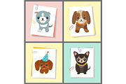 Dogs Stickers Collection, Vector Illustration