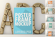 Mockup poster frame. PSD