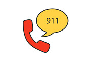 Emergency calling service color icon