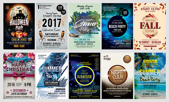 50-Party Flyers Templates Bundle in Flyer Templates - product preview 2