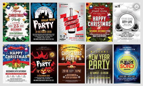 50-Party Flyers Templates Bundle in Flyer Templates - product preview 3