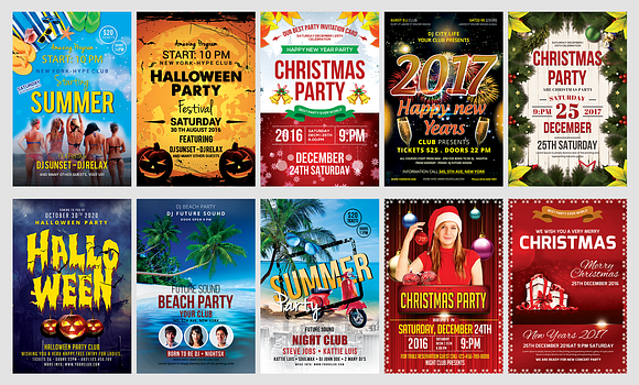 50-Party Flyers Templates Bundle in Flyer Templates - product preview 4