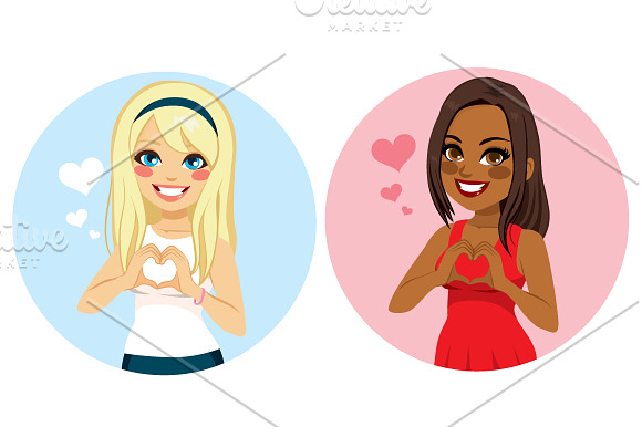5 Heart Symbol Avatar People in Illustrations - product preview 2