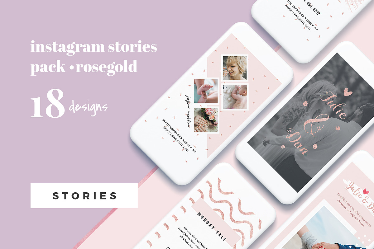 Rosegold Instagram Stories Pack in Instagram Templates - product preview 8