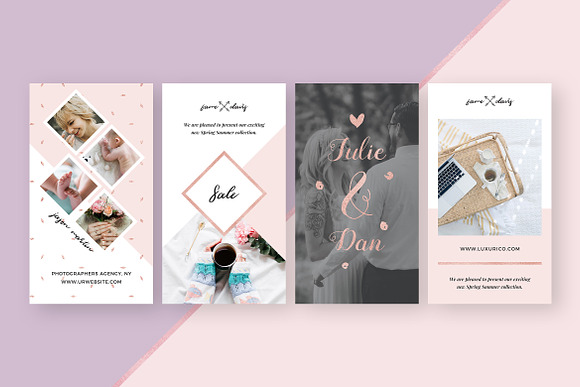 Rosegold Instagram Stories Pack in Instagram Templates - product preview 1