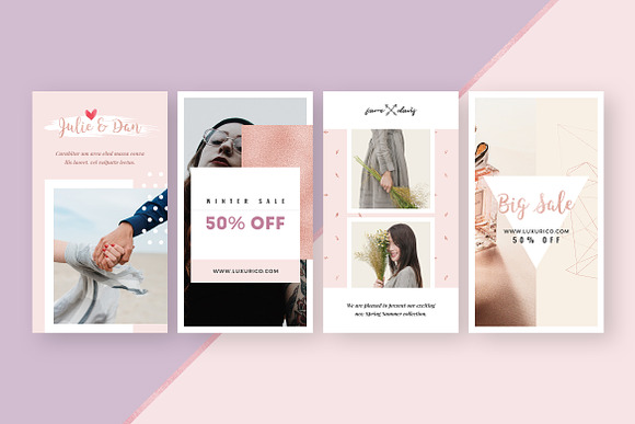 Rosegold Instagram Stories Pack in Instagram Templates - product preview 4