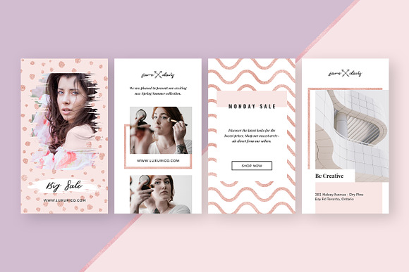 Rosegold Instagram Stories Pack in Instagram Templates - product preview 5