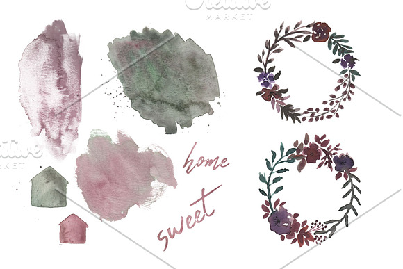Sweet Flowers watercolor set! in Illustrations - product preview 2