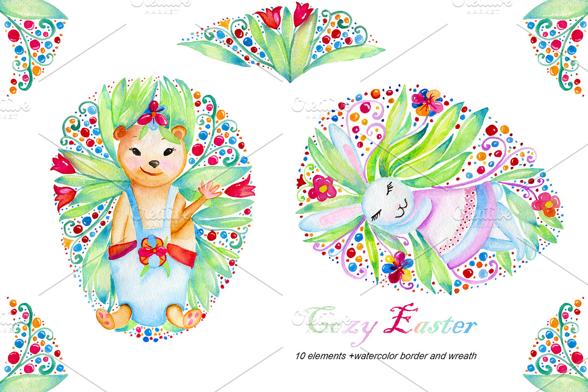 Watercolor Easter clip art. in Illustrations - product preview 8