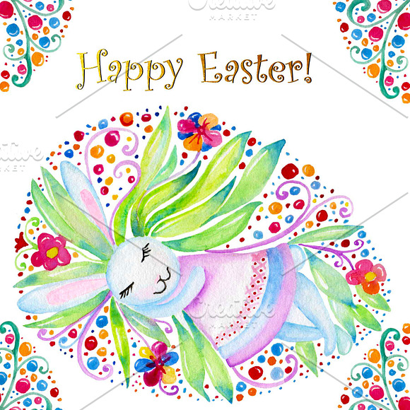 Watercolor Easter clip art. in Illustrations - product preview 1