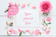 Card Mockup- Romantic Pink Roses