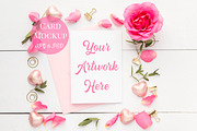 Card Mockup - Pink Roses