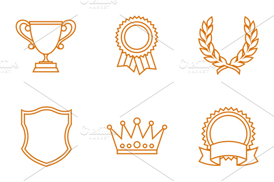 Trophy and awards icons set. in Objects - product preview 8
