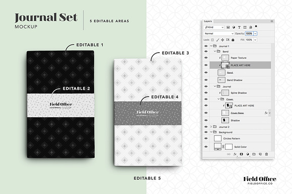 Journal Set Product Mockup in Product Mockups - product preview 2