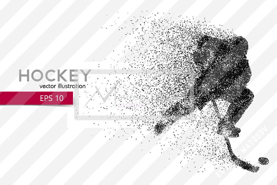 Silhouette of a hockey player in Illustrations - product preview 8