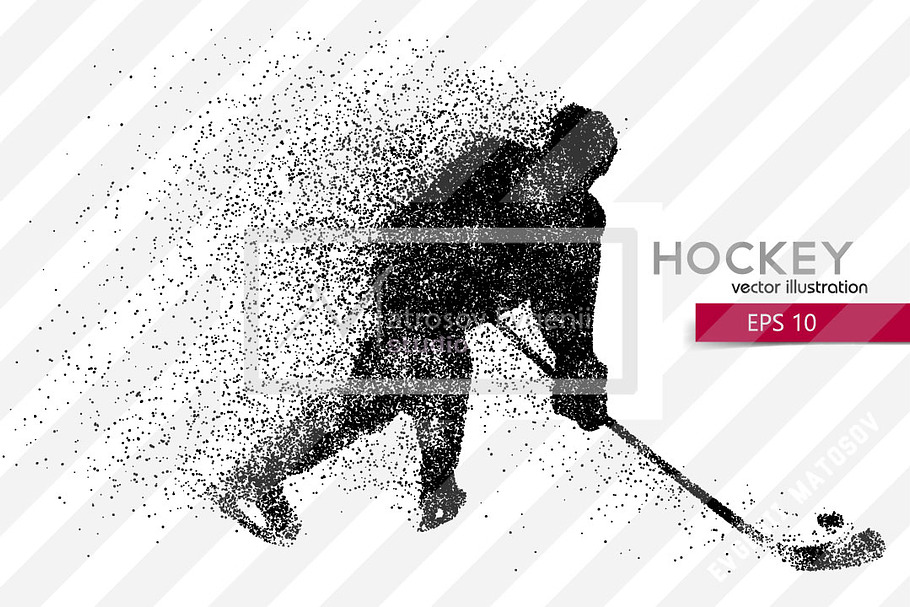 Silhouette of a hockey player