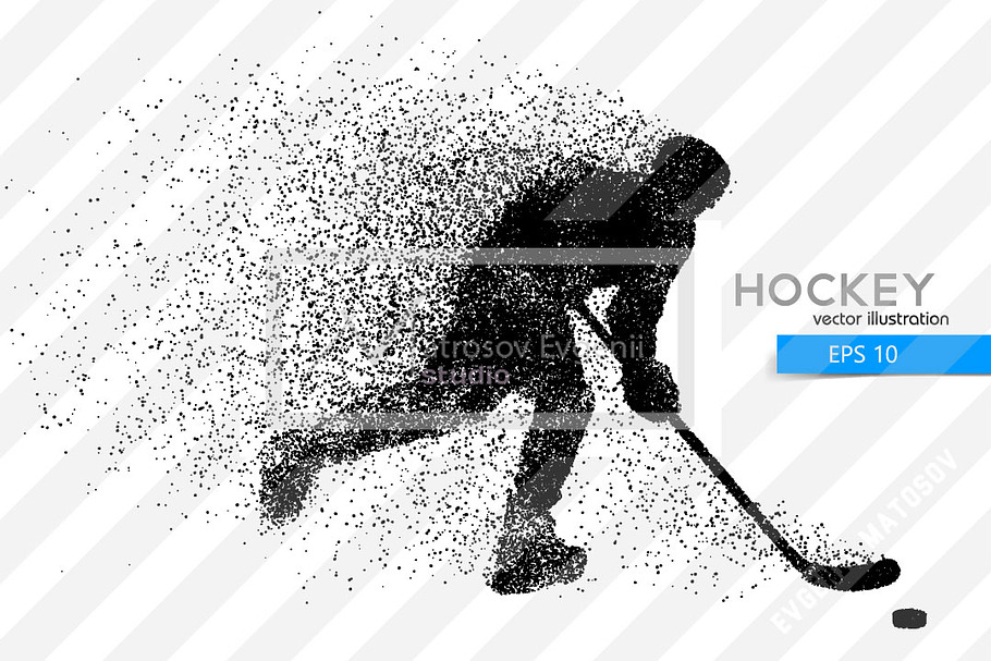 Silhouette of a hockey player