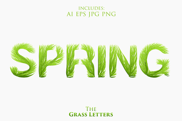 Vector Grass Letters Set  in Illustrations - product preview 14