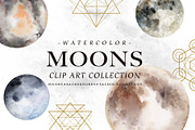 Watercolor Moons