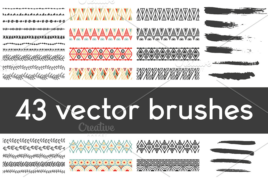 43 vector brushes set