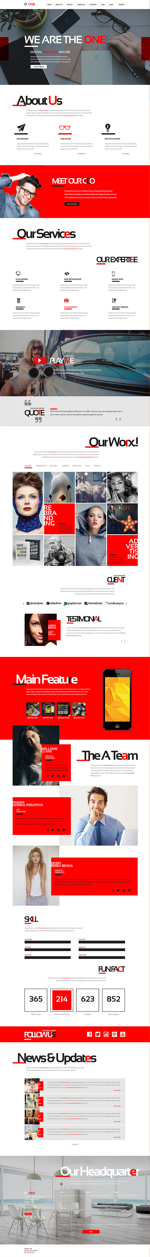 D One - Creative Agency Onepage PSD in Landing Page Templates - product preview 2