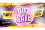 Big sale banner template in trendy style