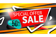 Special offer banner in trendy style