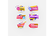 Sale stickers isolated on white background