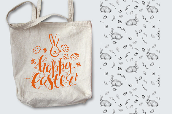Hand drawn Easter set elements in Illustrations - product preview 11