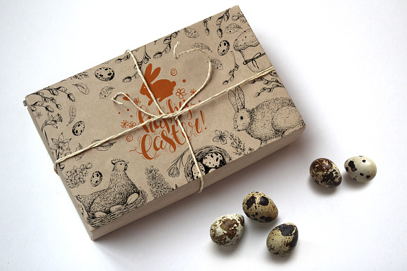 Hand drawn Easter set elements in Illustrations - product preview 14