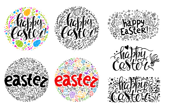 Hand drawn Easter set elements in Illustrations - product preview 20