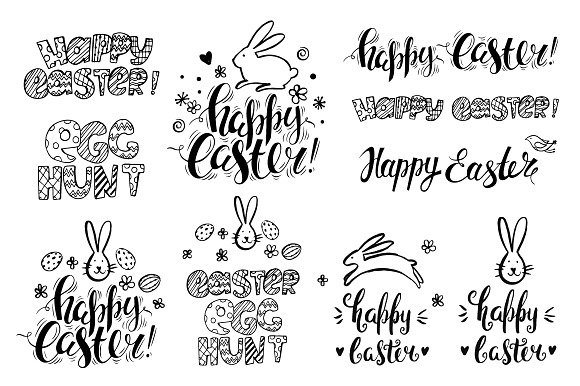 Hand drawn Easter set elements in Illustrations - product preview 22