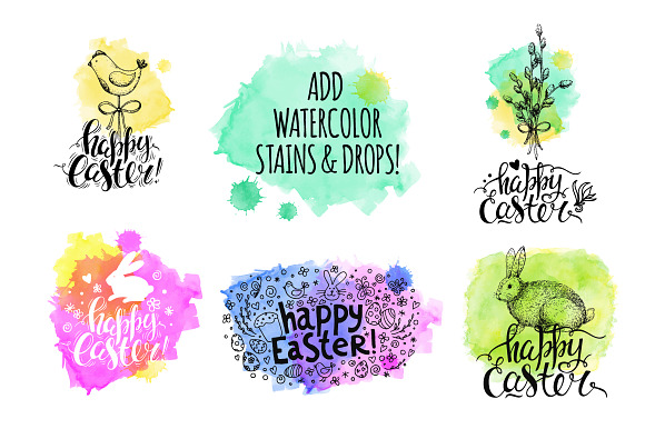 Hand drawn Easter set elements in Illustrations - product preview 25