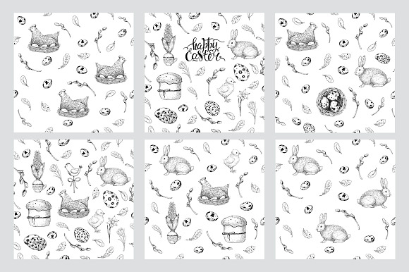 Hand drawn Easter set elements in Illustrations - product preview 26