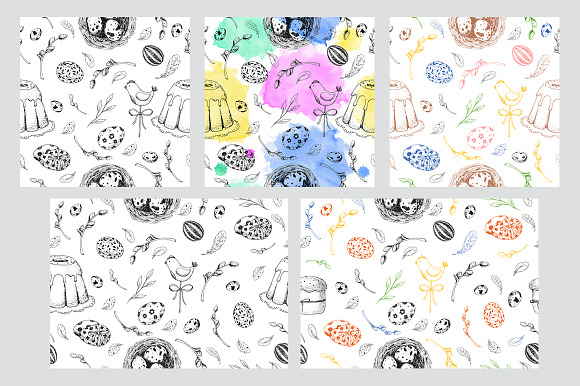 Hand drawn Easter set elements in Illustrations - product preview 27