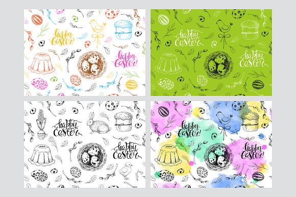 Hand drawn Easter set elements in Illustrations - product preview 28
