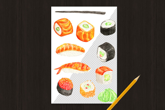 Cartoon sushi in Illustrations - product preview 3