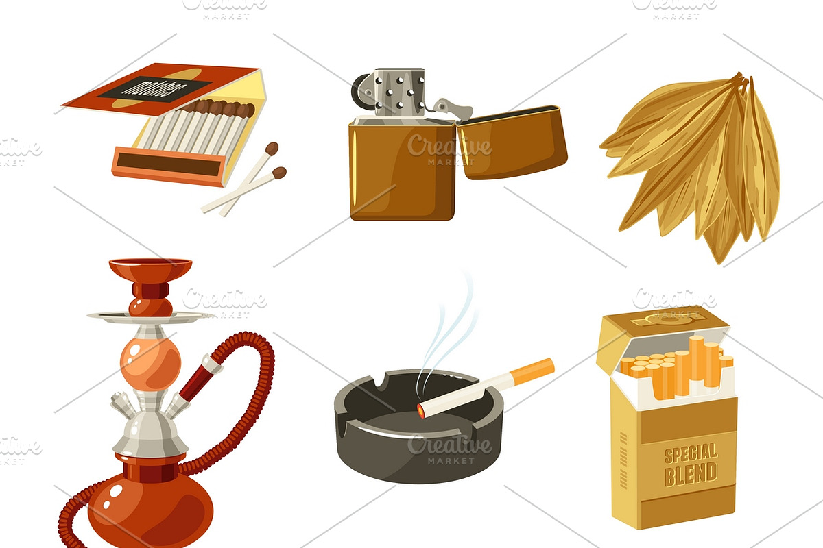 Tobacco and smoking icons set in Graphics - product preview 8