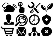 Modern black web icons set 1