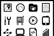 Modern black web icons set 2