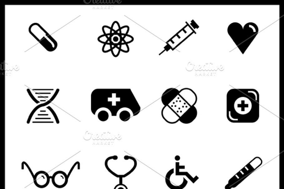 Vector medical icons set in Graphics - product preview 8