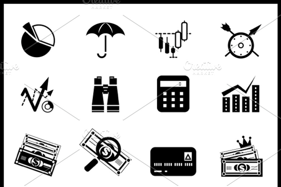 Vector finance icons set in Graphics - product preview 8