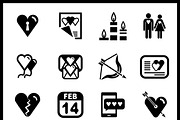 Vector love icons set