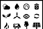 Vector ecology icons set