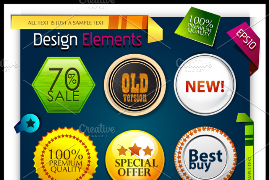 Vector labels and badges set in Graphics - product preview 8