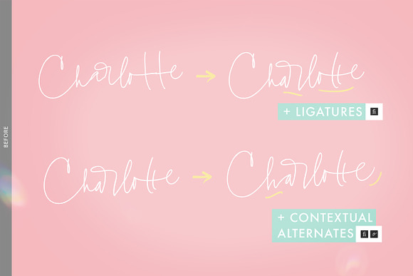 Charlotte Script with 120 ligatures in Script Fonts - product preview 12