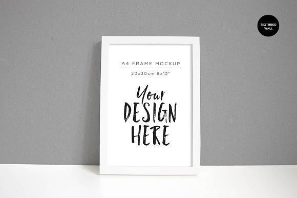 A4 white portrait frame mockup in Print Mockups - product preview 1